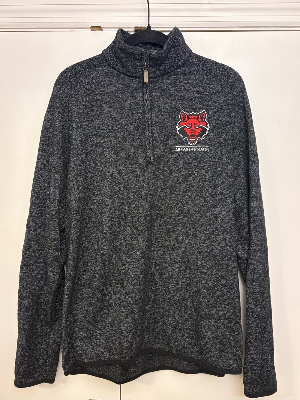camp david Arkansas State Uni. Women's Heathered Charcoal 1/4 Zip Pullover - L